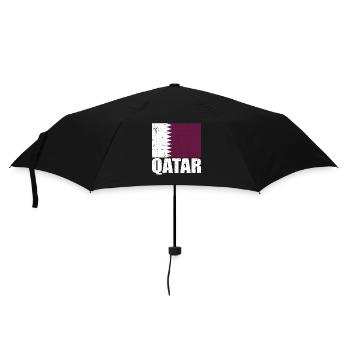 Qatar Flag - Umbrella (small) - black - Front