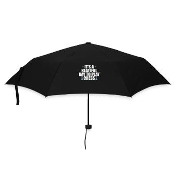 It's a beautiful Day to play Chess Schach - Umbrella (small) - black - Front