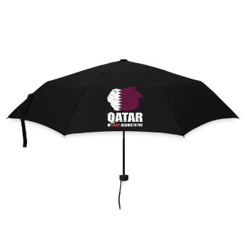 Qatar Flag - Umbrella (small) - black - Front