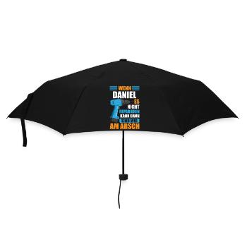 Daniel Vorname Name Geburtstag Reparieren - Regenschirm (klein) - Schwarz - Vorne