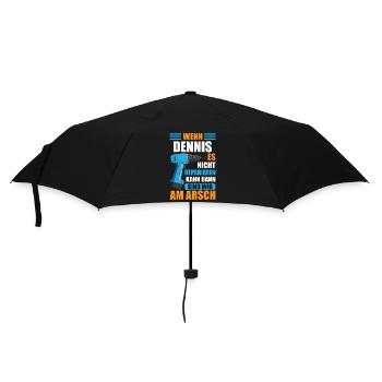 Dennis Vorname Name Geburtstag Reparieren - Regenschirm (klein) - Schwarz - Vorne
