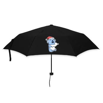 Koala Weihnachten Schlafen Schlaf Ausschlafen - Regenschirm (klein) - Schwarz - Vorne