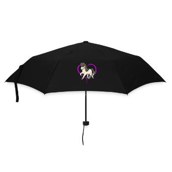 Pferdeliebhaber - Isländer - Regenschirm (klein) - Schwarz - Vorne