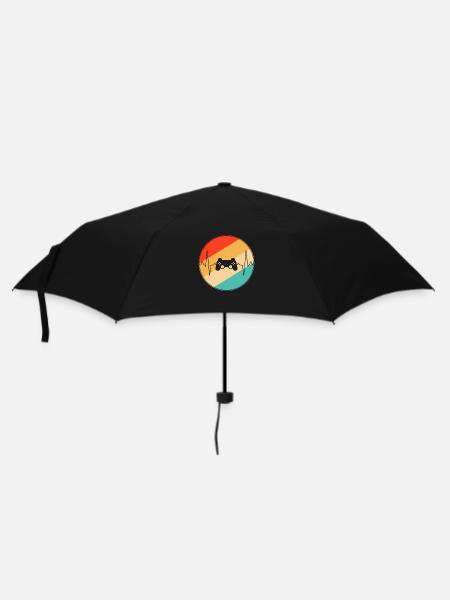 gaming retro herzschlag - Regenschirm (klein) - Schwarz