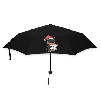Chien Noël Sommeil Oreillers fatigués - Parapluie standard - noir - Devant