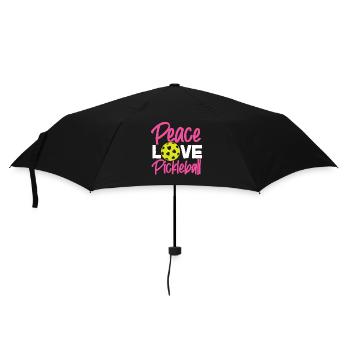 Pickleball Girl Ladies Peace Love - Regenschirm (klein) - Schwarz - Vorne