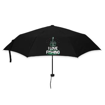 I Love Fishing Anglers Fishermen Fishing Fishing - Umbrella (small) - black - Front