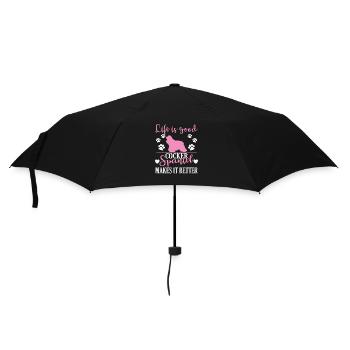 Life is good cocker spaniel makes it better - Umbrella (small) - black - Front