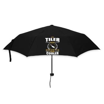 Lustiger Fliesenleger Opa Für Männer - Regenschirm (klein) - Schwarz - Vorne