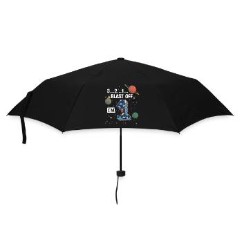Blast Off I'm 1 year old, 1st birthday - Umbrella (small) - black - Front