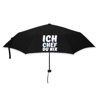 Ich Chef du Nix Chef Humorvoll Spruch - Regenschirm (klein) - Schwarz - Vorne