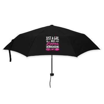 Just A Girl Who Loves Snowboarding Funny Snowboard - Regenschirm (klein) - Schwarz - Vorne
