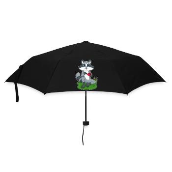 Waschbär Poker Pokerkarten - Regenschirm (klein) - Schwarz - Vorne