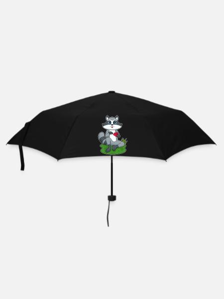 Waschbär Poker Pokerkarten - Regenschirm (klein) - Schwarz
