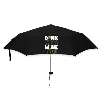 Pickleball Wine Pun Dink Now Wine - Umbrella (small) - black - Front
