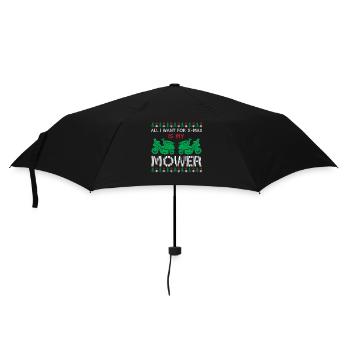 Ugly Christmas Mowing - All I Want For X-Mas Is My - Umbrella (small) - black - Front