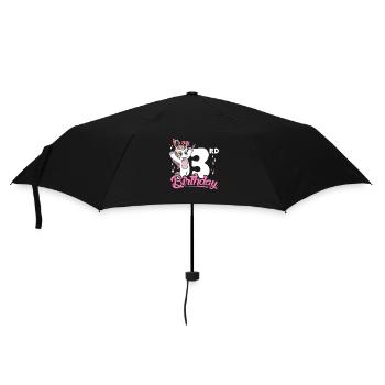 3rd Birthday Kids Unicorn Toodler Three - Umbrella (small) - black - Front