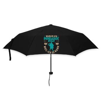 Dudelsack Spielen Schotte Sackpfeife Spruch Lustig - Regenschirm (klein) - Schwarz - Vorne
