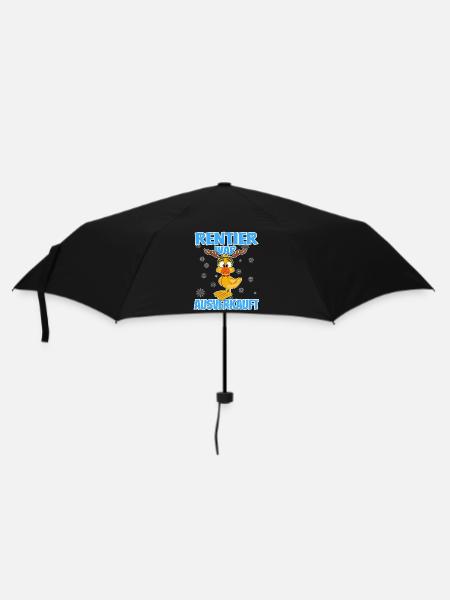 Weihnachten - Rentier war ausverkauft lustige Ente - Regenschirm (klein) - Schwarz