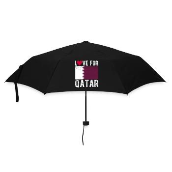 Qatar Flag - Umbrella (small) - black - Front
