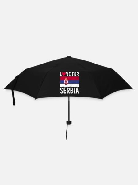Serbien Fahne - Regenschirm (klein) - Schwarz