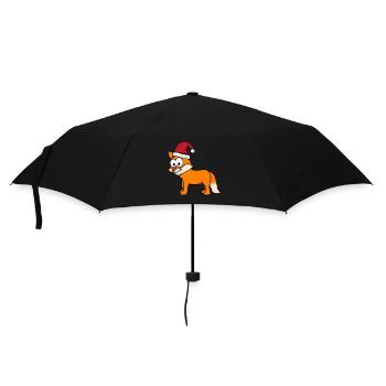 Fuchs Comic Weihnachten - Regenschirm (klein) - Schwarz - Vorne