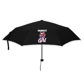 Papagei Mädchen Süß Tier Papageien Haustier - Regenschirm (klein) - Schwarz - Vorne