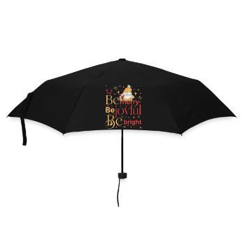be merry be joyful be bright gnome - Regenschirm (klein) - Schwarz - Vorne
