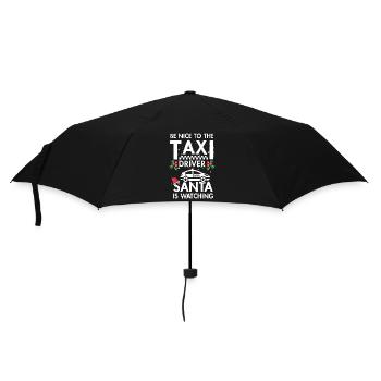 Be nice to the Taxi driver santa is watching - Regenschirm (klein) - Schwarz - Vorne
