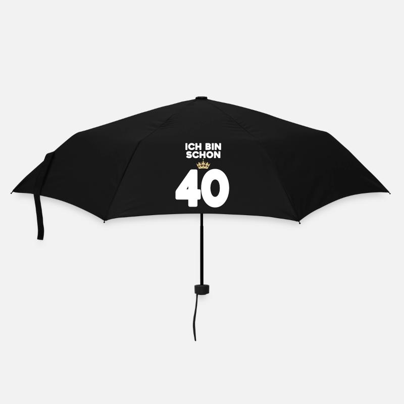 40 Geburtstag - 40 Jahre mit Krone - Regenschirm (klein) - Schwarz