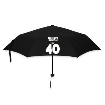 40 Geburtstag - 40 Jahre mit Krone - Regenschirm (klein) - Schwarz - Vorne