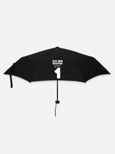 1 Geburtstag - 1 Jahre mit Krone - Regenschirm (klein) - Schwarz