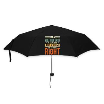 Middle School Teacher - Umbrella (small) - black - Front