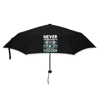 Ne jamais sous-estimer un vieil homme qui joue au football - Parapluie standard - noir - Devant