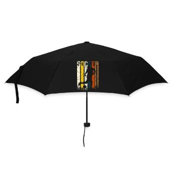 Retro Vintage Soccer - Regenschirm (klein) - Schwarz - Vorne