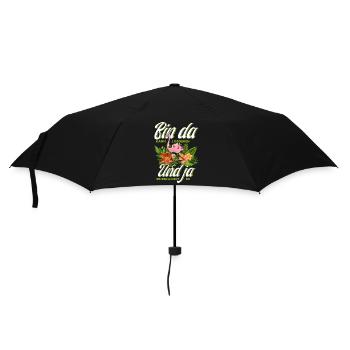 Bin Da Kann Losgehen Jga Flamingo - Regenschirm (klein) - Schwarz - Vorne