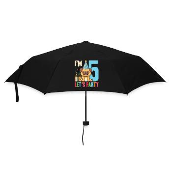 5 Geburtstag Im 5 Lets Party - Regenschirm (klein) - Schwarz - Vorne