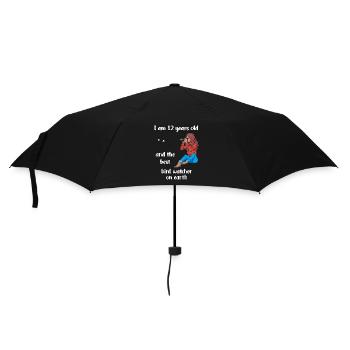 Ich bin 12 - Mädchen Vogelbeobachtung - Regenschirm (klein) - Schwarz - Vorne