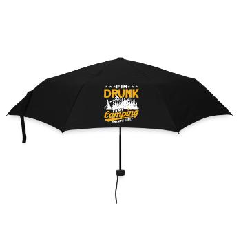 Camping Geschenk Lustiger Spruch für Camper - Regenschirm (klein) - Schwarz - Vorne