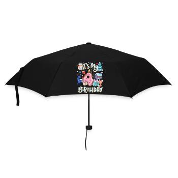 It's my 4 birthday snowman holiday donut - Umbrella (small) - black - Front