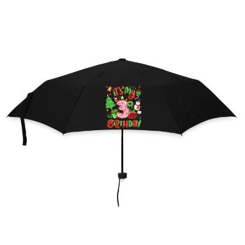 It's my 3 birthday snowman Christmas - Umbrella (small) - black - Front