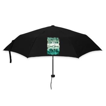 Einzigartig seit 1976 - Regenschirm (klein) - Schwarz - Vorne