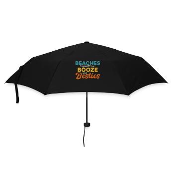 Beaches Booze and Besties - Regenschirm (klein) - Schwarz - Vorne