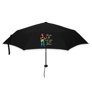 Ich bin 5 - Mädchen Gitarrist - Regenschirm (klein) - Schwarz - Vorne