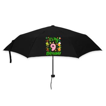 Es Ist Mein 9 Geburtstag Urlaub Donut St. - Regenschirm (klein) - Schwarz - Vorne
