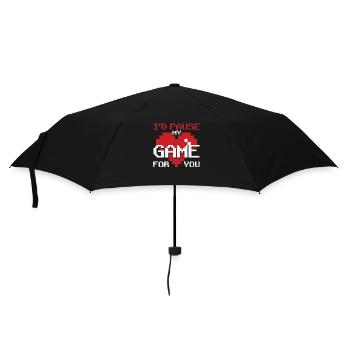Ich würde mein Spiel für dich unterbrechen Video - Regenschirm (klein) - Schwarz - Vorne