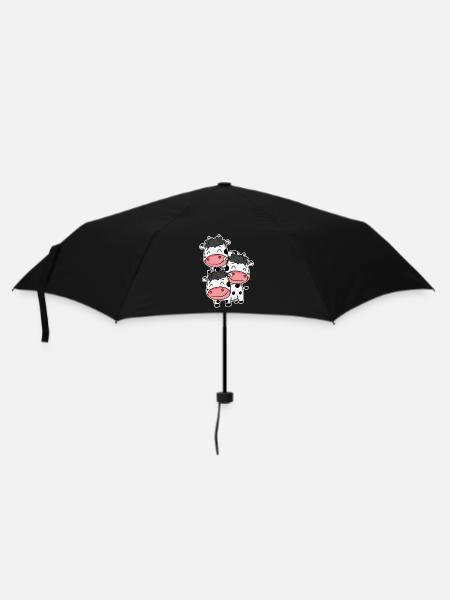 Niedliche Kühe - Kuh Motiv - Regenschirm (klein) - Schwarz