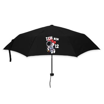 Ich bin 12 Jahre Astronaut 12. Geburtstag - Regenschirm (klein) - Schwarz - Vorne