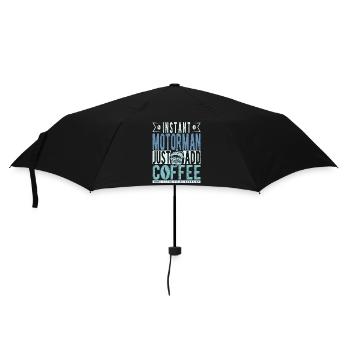 Motorman Kaffee Spruch - Regenschirm (klein) - Schwarz - Vorne