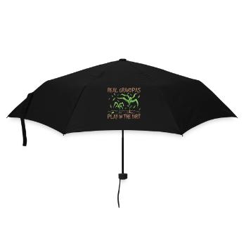 Echte Großväter Spielen Im Dreck Gartenarbeit - Regenschirm (klein) - Schwarz - Vorne